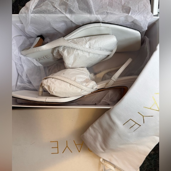 RAYE Prue Sandal in White leather sling back kitten heel reception shoe new - Picture 4 of 10